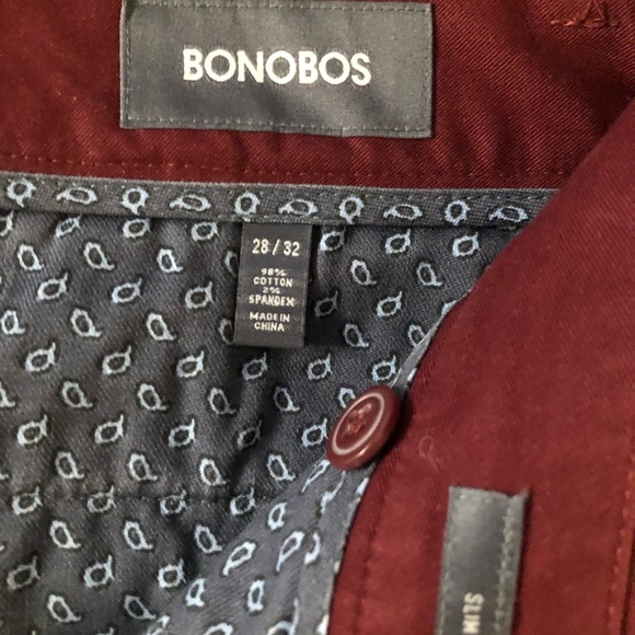 Dark red Bonobos pants 28 x 32 - Picture 1 of 5